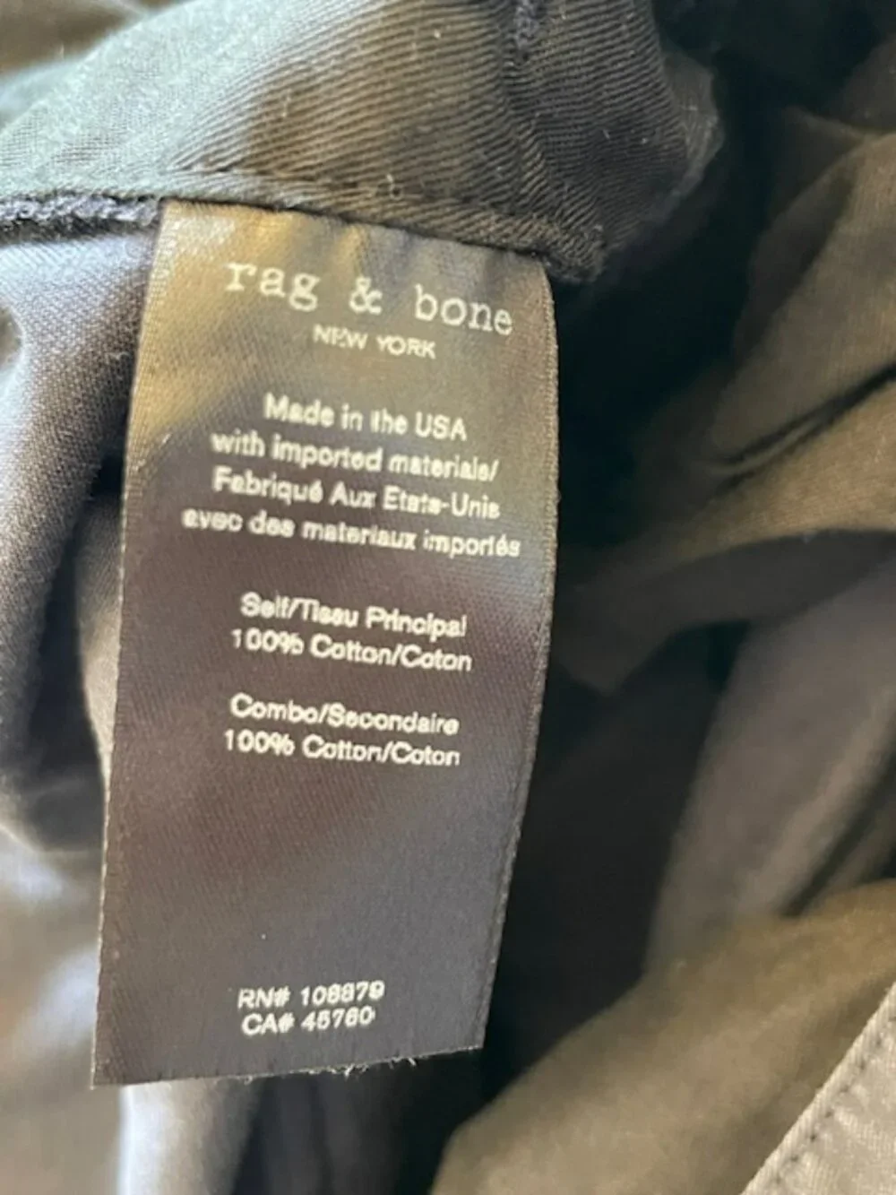 Rag & Bone Cargo Pants Navy Cotton Zip/Snap Fly Convertible Cuff Jogger 38